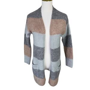 Knox Rose Striped Open Front Cardigan Sweater US Women's S